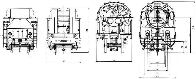 Front & rear elevations of loco & tender of DR 03